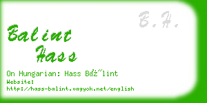 balint hass business card